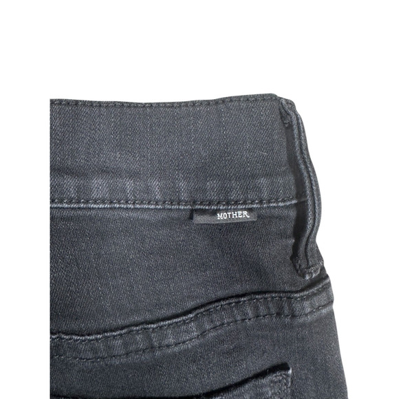 Mother Size 26 The Insider Crop Step Fray Jeans Not Guilty Black Stretch - Picture 9 of 11